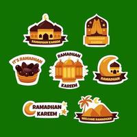 Hand Drawn Ramadhan Sticker Set vector