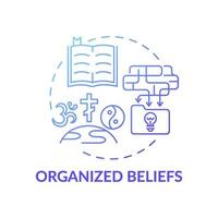 Organized beliefs blue gradient concept icon vector