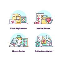 Client registration creative UI concept icon set vector