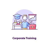 Corporate training creative UI concept icon vector