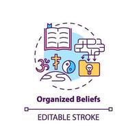 Organized beliefs concept icon vector