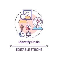 Identity crisis concept icon vector