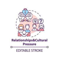 Relationship and cultural pressure concept icon vector