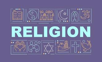 bandera de conceptos de palabra de religión vector