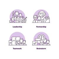 Business solutions creative UI concept icon set vector