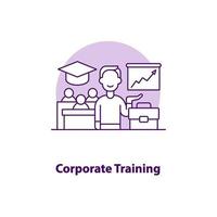 Corporate training creative UI concept icon vector