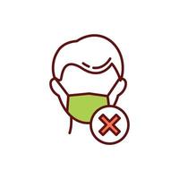 Disposable surgical masks changing RGB color icon vector