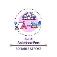 Build an indoor fort concept icon vector