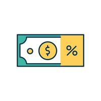 Sales revenue RGB color icon vector