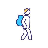 Backpacking RGB color icon vector