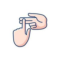 Counting on fingers RGB color icon vector