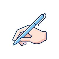 Hand writing with pen RGB color icon vector