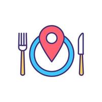icono de color rgb de viajes de comida vector