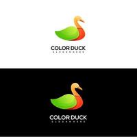 Logo duck colorful gradient vector