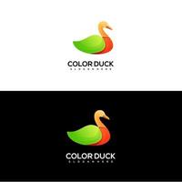 logo pato colorido degradado vector