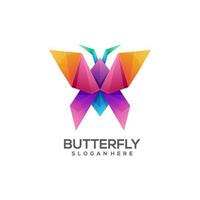 Logo butterfly colorful gradient vector