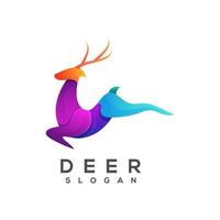 Logo deer colorful gradient vector