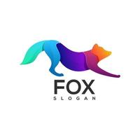 Logo fox colorful gradient vector