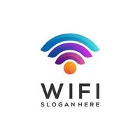 Logo wifi colorful gradient vector