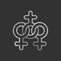 Women community chalk white icon on black background vector