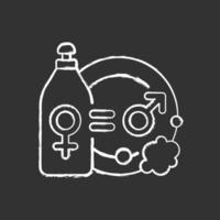 Division of domestic labour chalk white icon on black background vector