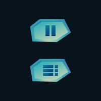 Fantasy Game ui button icons elements. For 2d games vector Illustration