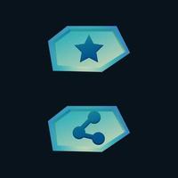 Fantasy Game ui button icons elements. For 2d games vector Illustration