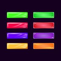 Set of game ui diamond and jelly colorful button for gui asset elements vector illustration