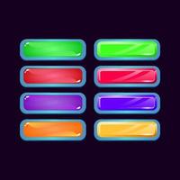 Set of game ui fantasy diamond and jelly colorful button for gui asset elements vector illustration