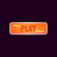 game ui jelly play button with funny border for gui asset elements vector illustration