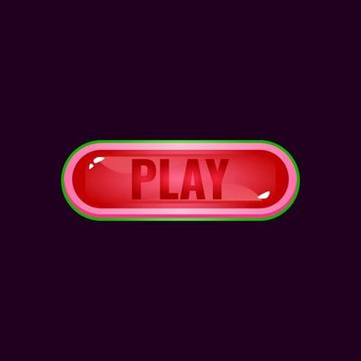 game ui rounded jelly play button with casual border for gui asset elements vector illustration