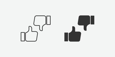 like and unlike button vector isolated icon