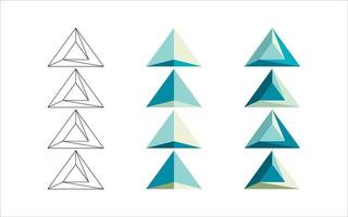 Polygonal, flat and contour arrows set isolated on a white background vector