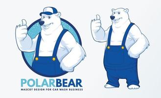 diseño de mascota de oso polar vector