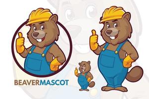 Beaver Mascot Set vector