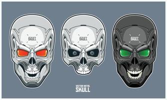 Metal Skull With Futuristic and Mechanical Design vector