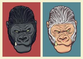 Albino gorilla illustration for design elements vector