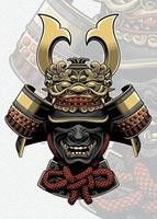 casco de samurái con accesorios de cara de dragón