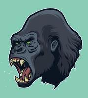 cabeza de gorila enojado vector