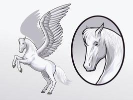 Pegasus drawing for Illustration and design element vector