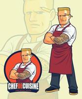 Scary Chef mascot design for illustration or logo design vector