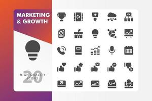 Marketing and Growth icon pack isolated on white background vector