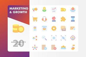 Marketing and Growth icon pack isolated on white background vector