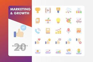 Marketing and Growth icon pack isolated on white background vector