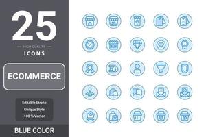 Ecommerceicon pack for your web site design, logo, app, UI. Ecommerce icon blue color design vector