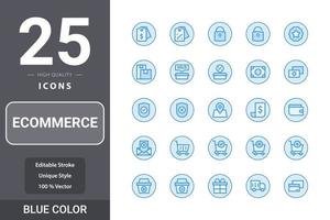 Ecommerceicon pack for your web site design, logo, app, UI. Ecommerce icon blue color design vector