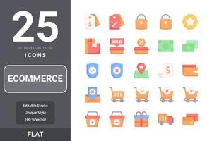 Ecommerceicon pack for your web site design, logo, app, UI. Ecommerce icon flat design vector