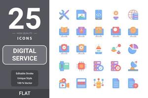 paquete de iconos de servicio digital para el diseño de su sitio web, logotipo, aplicación, ui vector