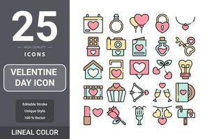 Valentine's Day icon pack for your web site design, logo, app, UI vector