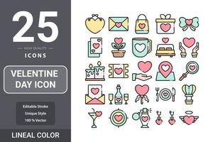 Valentine's Day icon pack for your web site design, logo, app, UI vector